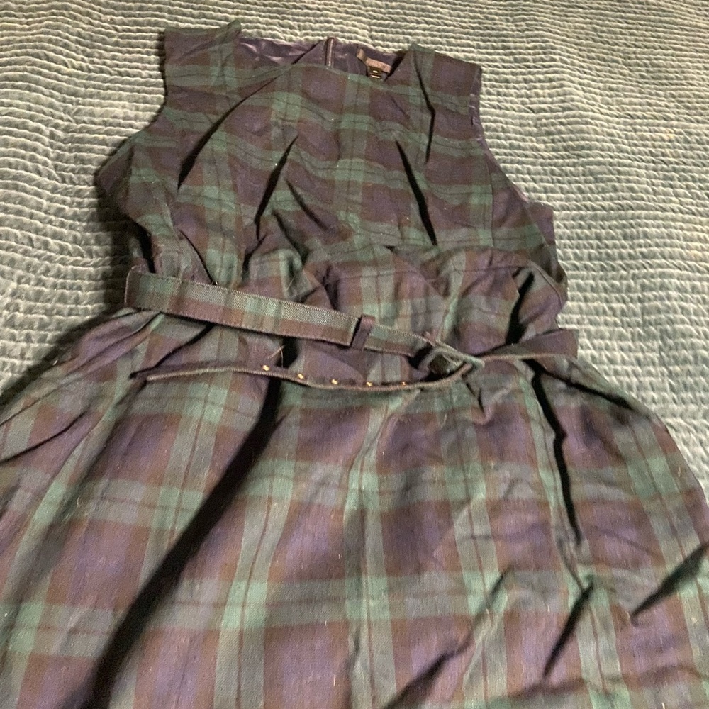 Jcrew Black Watch Tartan Belted Sheath